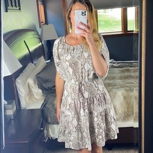 Loft Reptile Print Empire Dress, XS